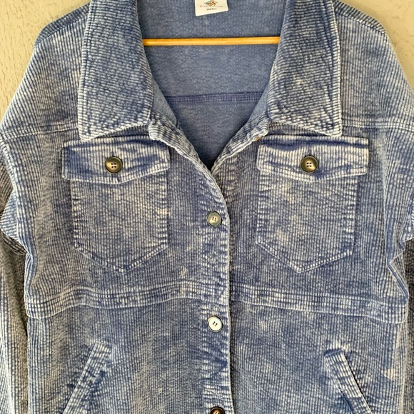 Like Love Navy Blue Corduroy Shacket Jacket - Picture 7 of 10